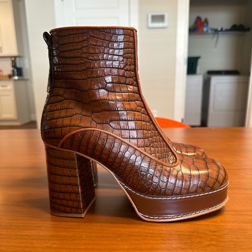 See by Chloe Croc embossed boot